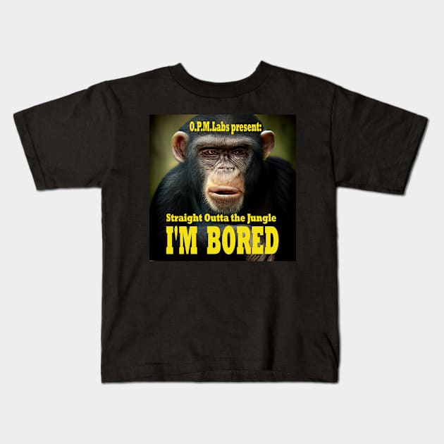 Disillusioned Ape Bored Chimps Kids T-Shirt by PlanetMonkey